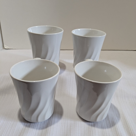 Corelle Coordinates White Swirl Mugs Set Of 4 Stoneware - Picture 6 of 8